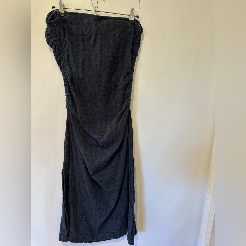 Free People Brandie Midi Black Strapless Dress - Picture 2 of 8